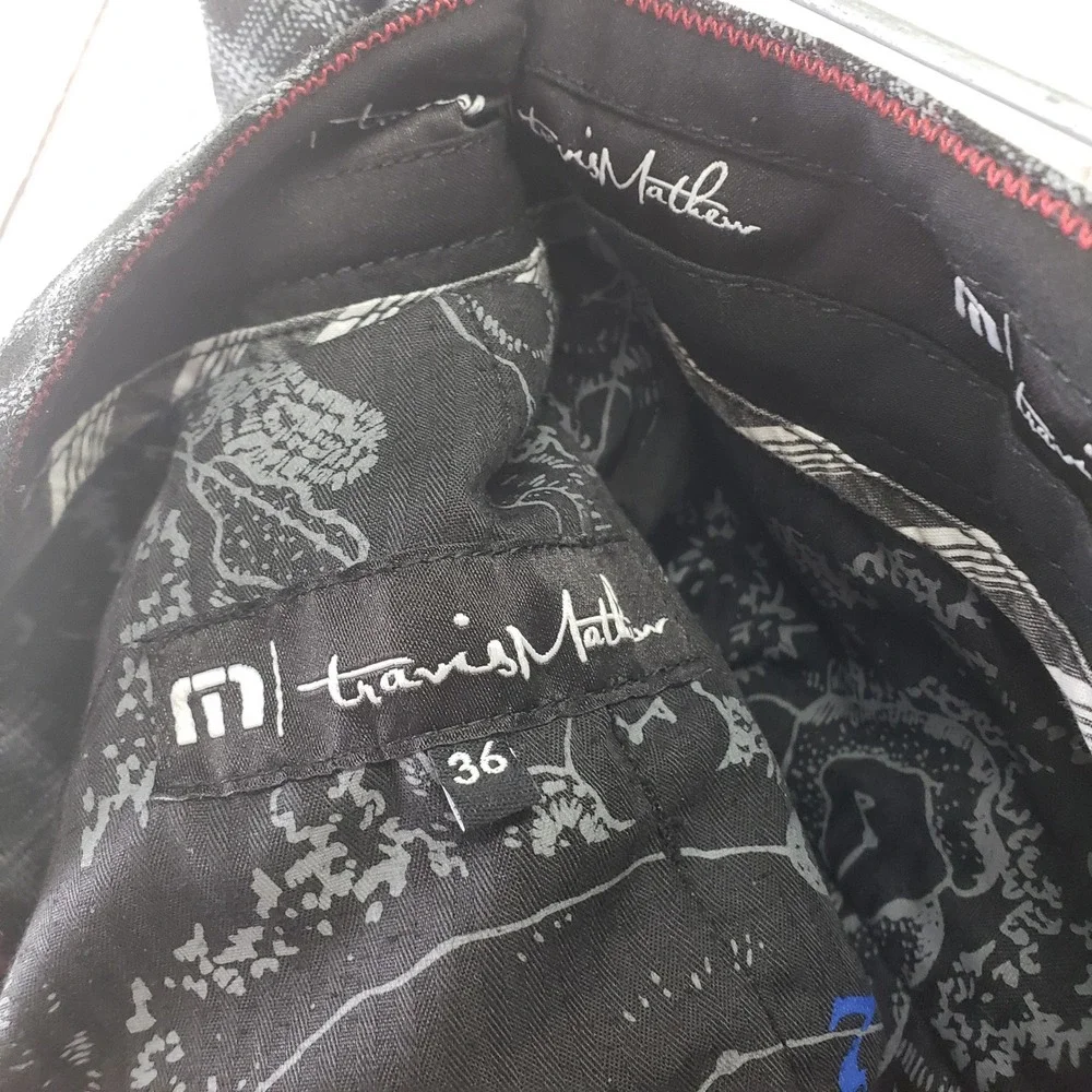 Travis Mathew Plaid Golf Shorts Mens 36 Black Golfcore Preppy Athleisure